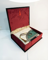 coffret cadeau religieux grenat avec tapis tasbih et mibkhara