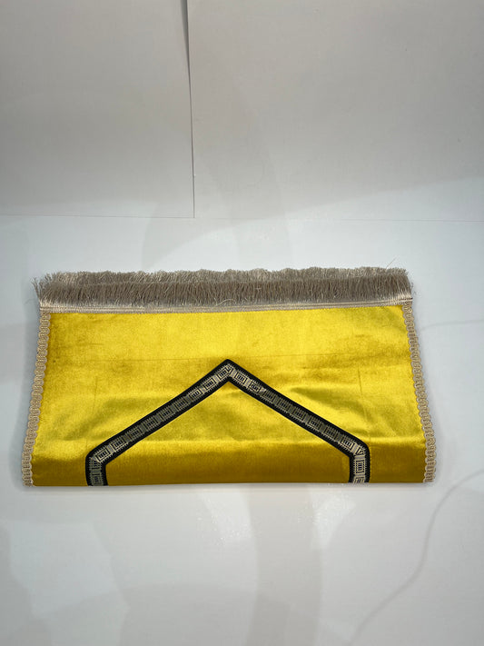 tapis de prière bab mansour jaune velours maroc