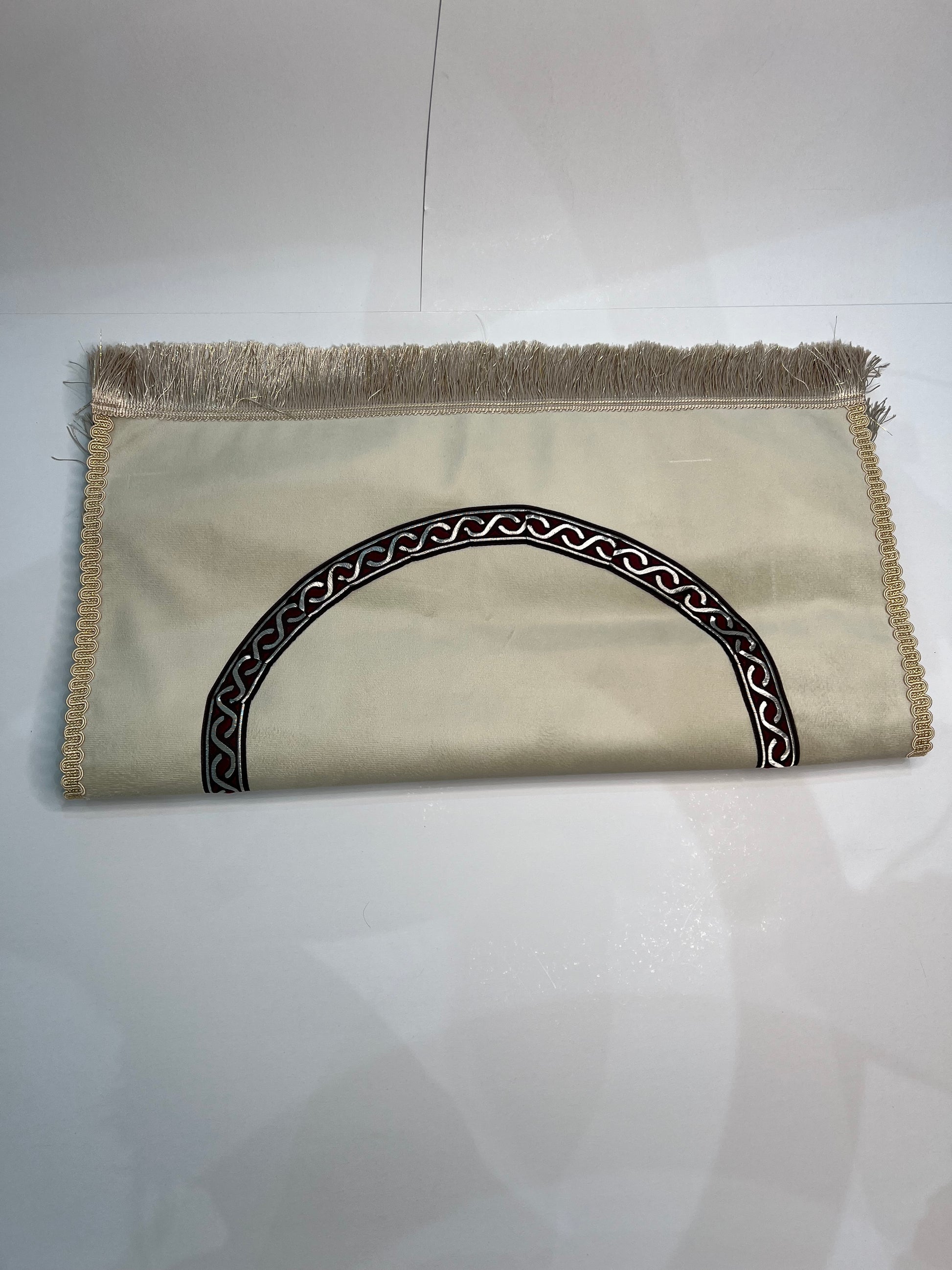 tapis de prière bab mansour beige velours maroc