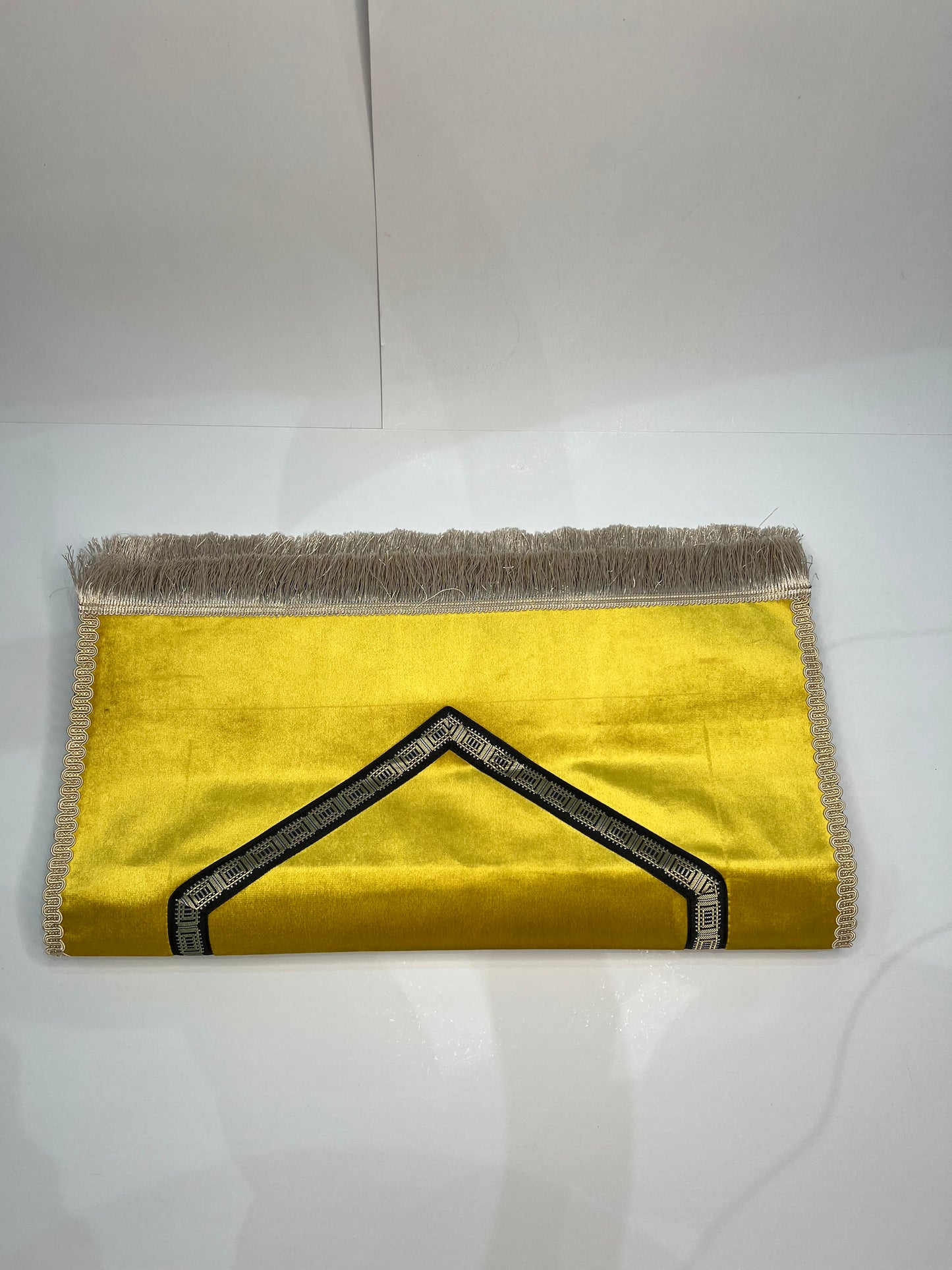 tapis de prière bab mansour jaune velours maroc