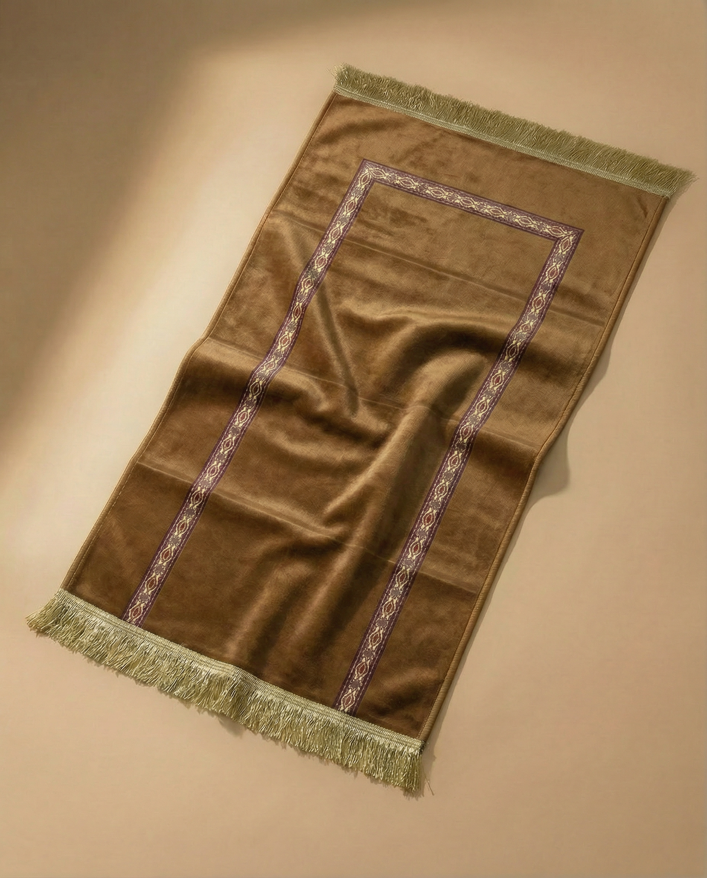 tapis de prière bab mansour marron clair maroc