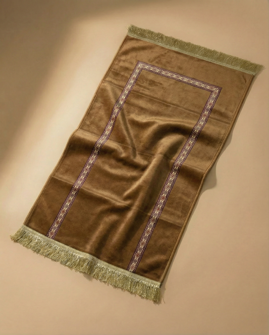 tapis de prière bab mansour marron clair maroc
