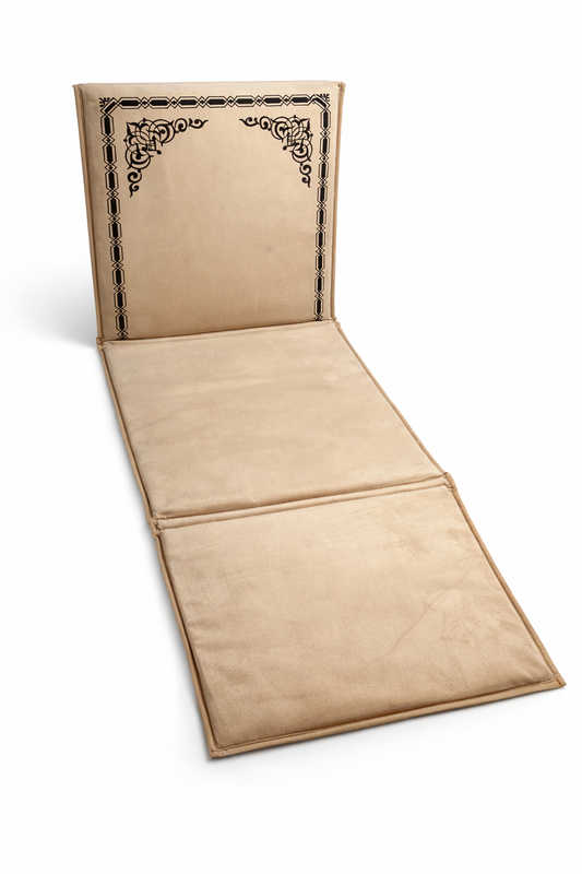 tapis avec dossier intégré beige velours maroc
