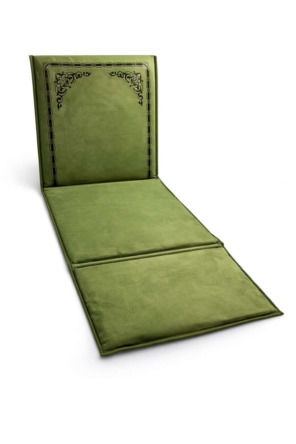 tapis avec dossier intégré vert olive velours maroc
