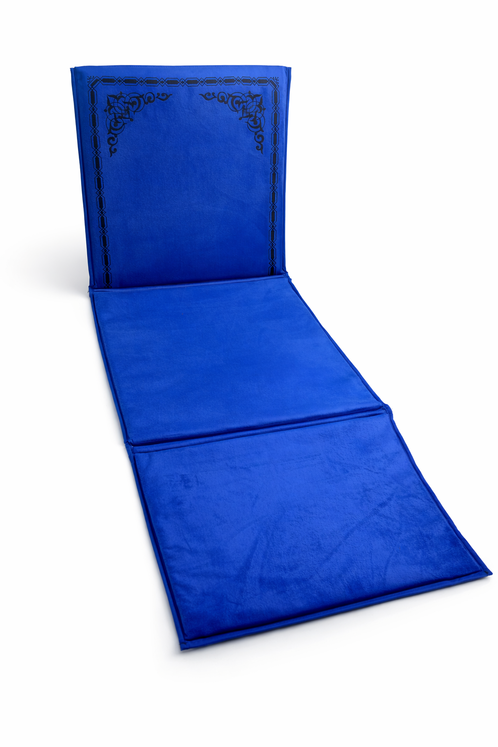 tapis avec dossier intégré bleu royal velours maroc
