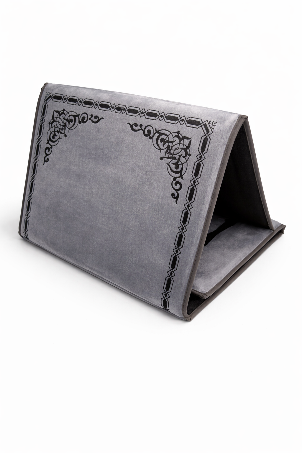 tapis de prière avec dossier gris maroc
