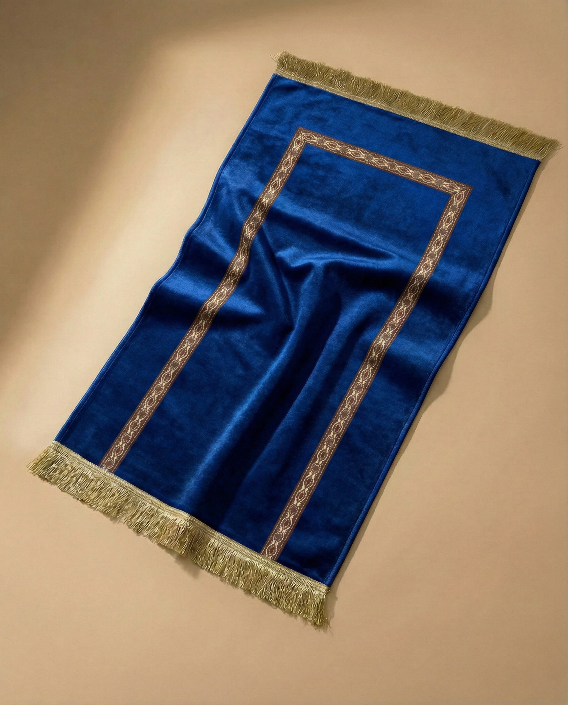 tapis de prière bab mansour bleu royal maroc