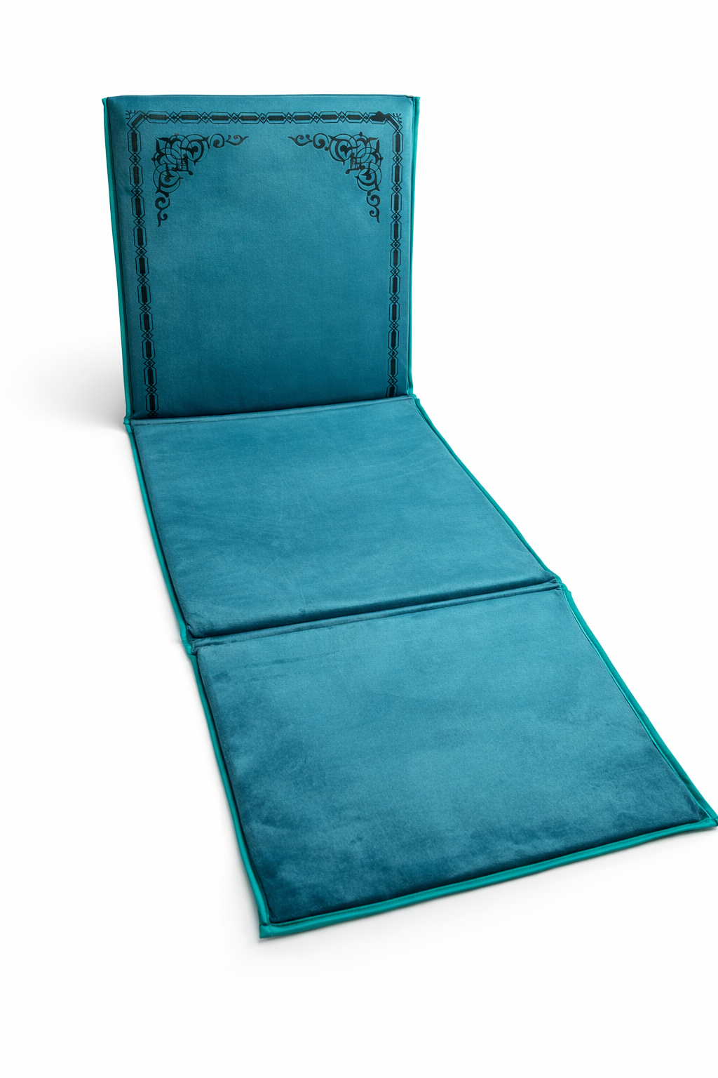 tapis avec dossier intégré turquoise velours maroc
