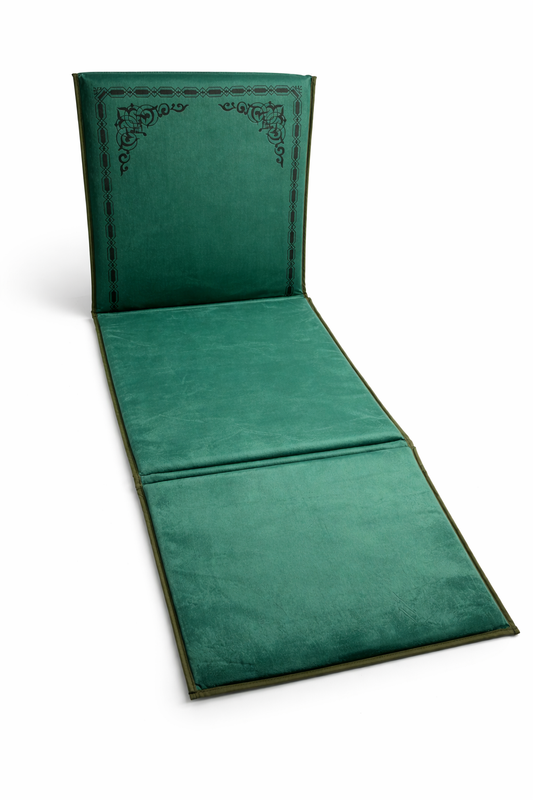 tapis avec dossier intégré vert royal velours maroc
