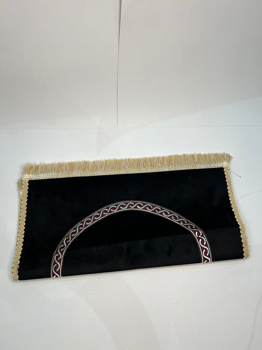 tapis de prière bab mansour noir velours maroc