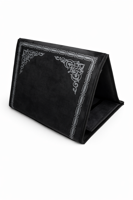 tapis de prière avec dossier noir maroc
