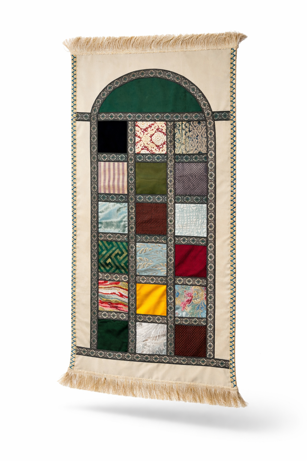 tapis de prière medina qdima bab al nour patchwork artisanal maroc
