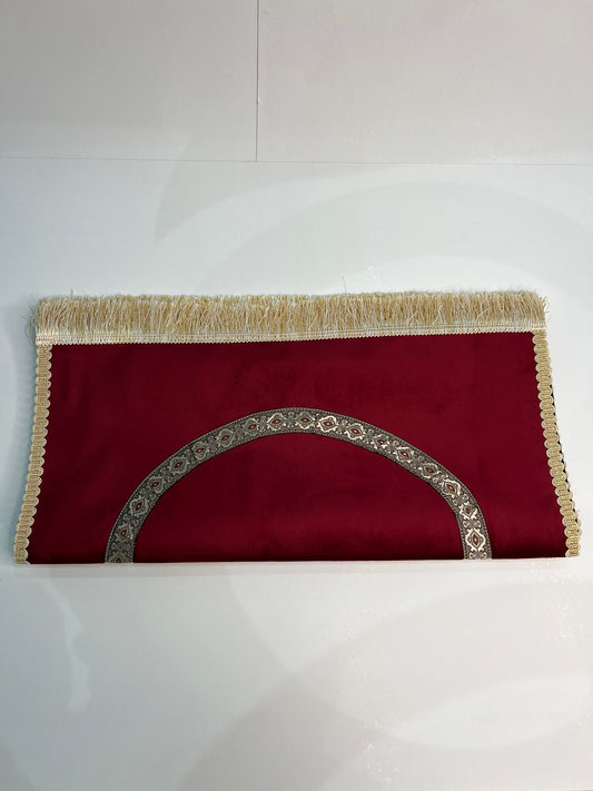 tapis de prière bab mansour grenat velours maroc