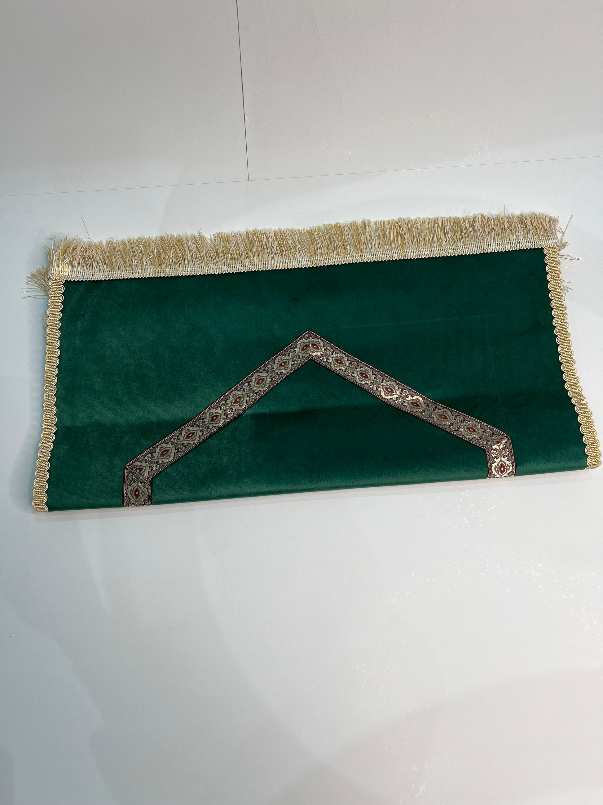 tapis de prière bab mansour vert royal velours maroc