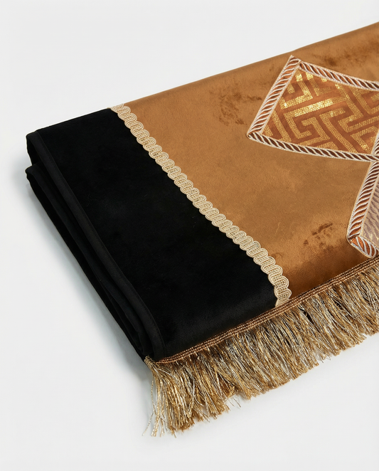 tapis de prière bab mansour grenat velours maroc