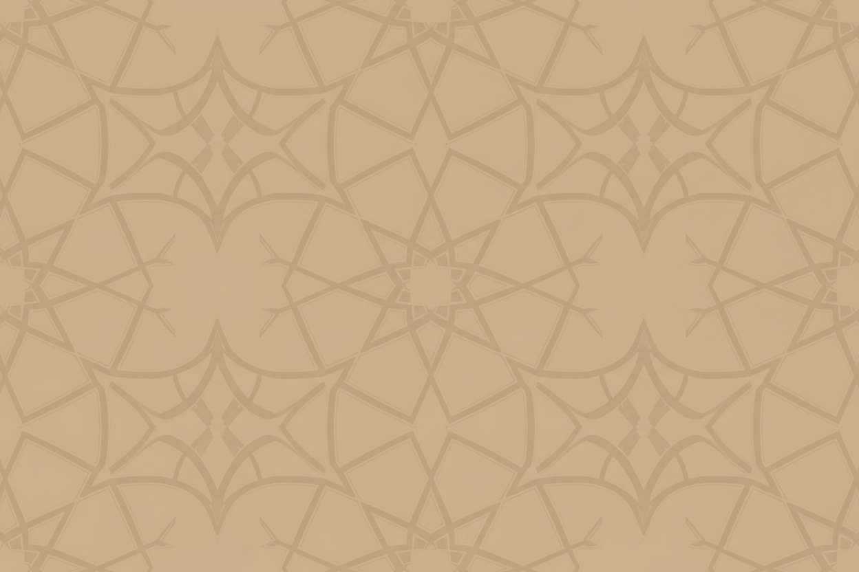 make a color background color : "ddd1bc" and cool islamic motife in background as opticly 50%